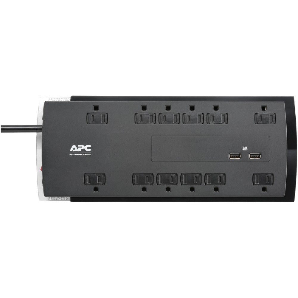  APC P12U2 12-Outlet SurgeArrest® Performance Surge Protector w/2 USB (6ft Cord) 