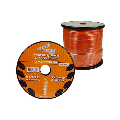  Audiopipe AP12500OR 12 Gauge 500Ft Primary Wire Orange 