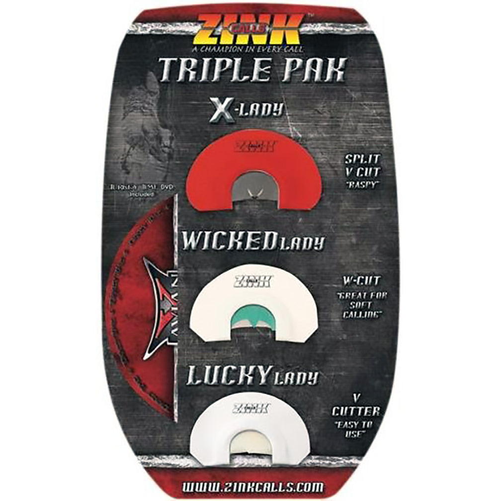  ZINK ZNK317 Turkey Mouth Call Triple Pack Diaphragm Calls 