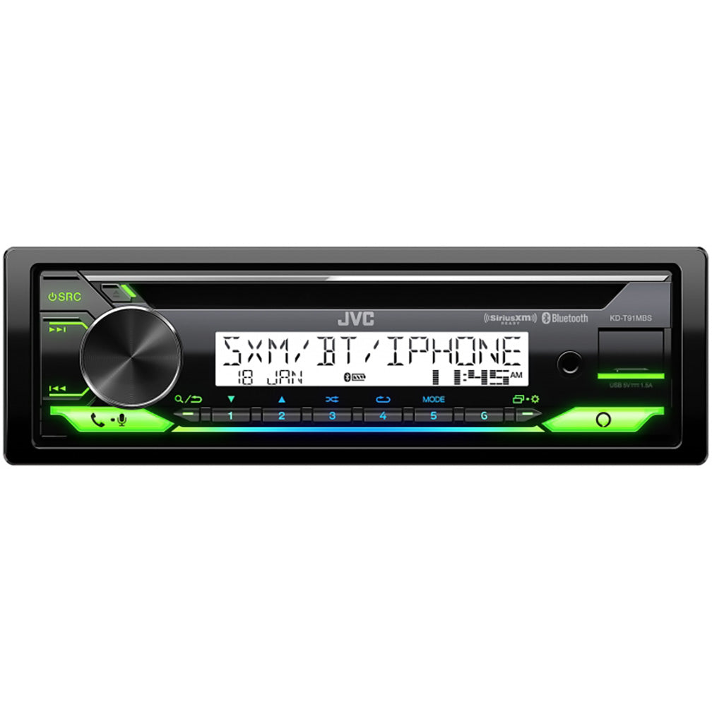  JVC KDT91MBS Cd Receiver For Marine With Bluetooth Front Usb And Aux Input 