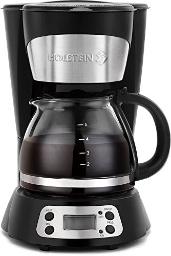  Holstein Housewares HH09101009B 5 Cup Programmable Coffee Maker Black 