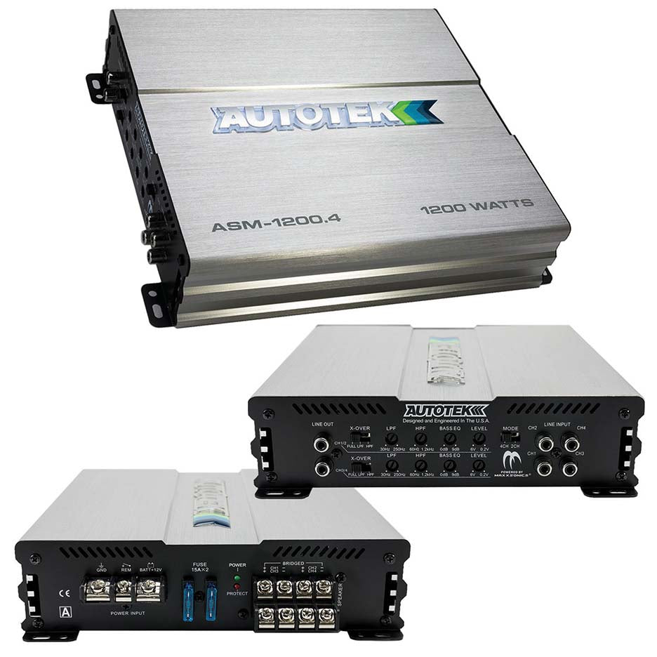  Autotek ASM12004 Amp 1200 Watt 4 Channel Amplifier 