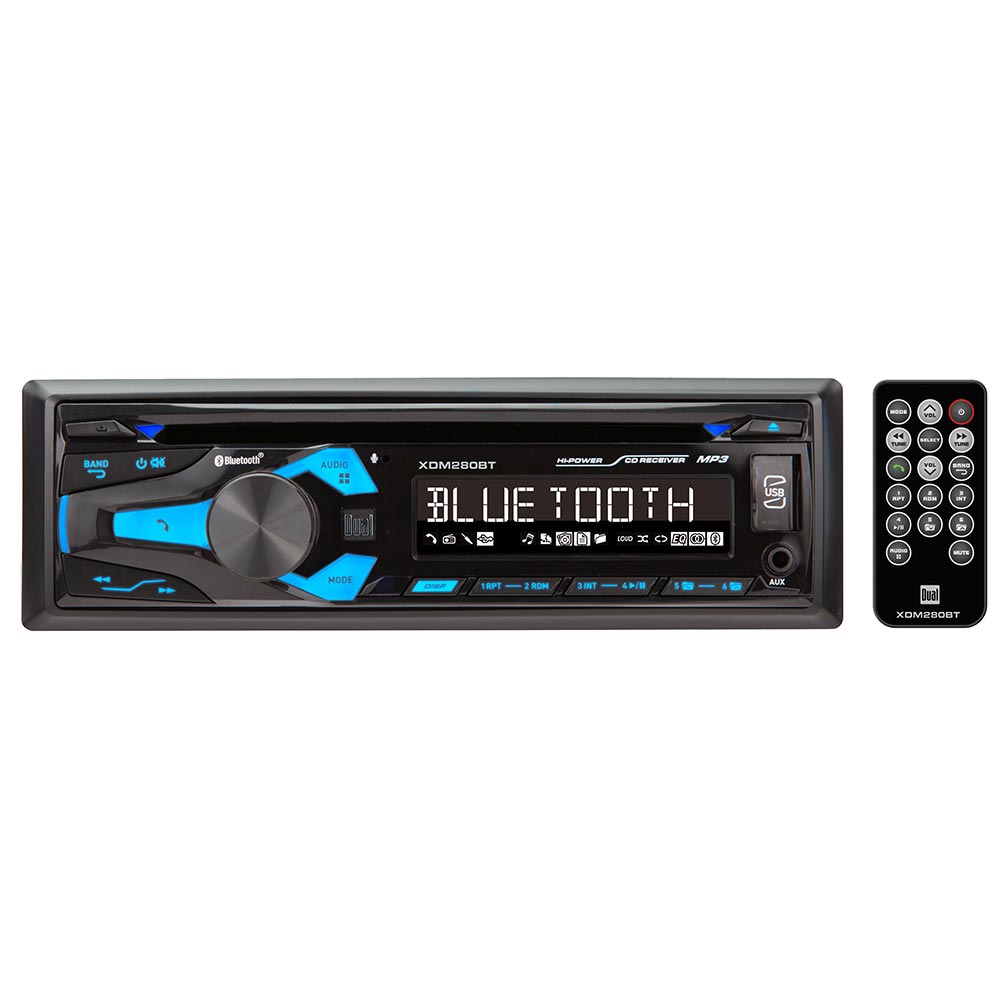  XDM280BT Dual Single Din Am/Fm Cd Player Bt Usb Aux 50Wx4F/R Outputs 