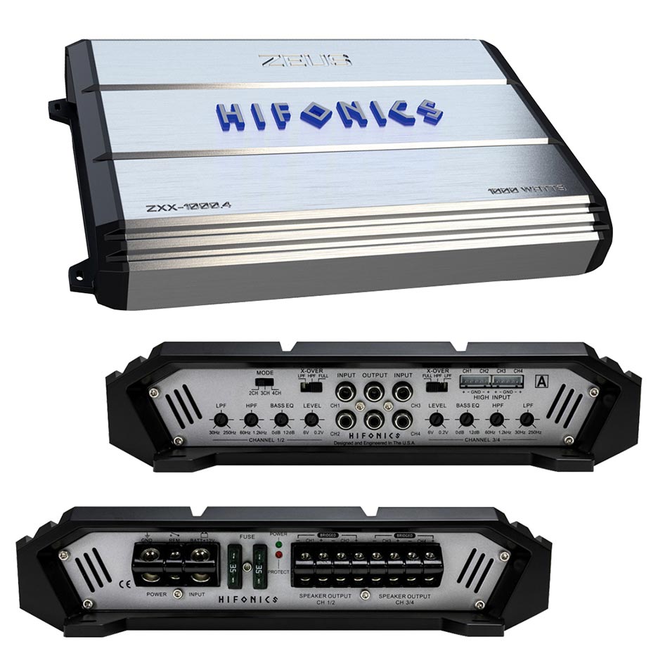  Hifonics ZXX-1000.4 1000W Peak Zeus Series Class-A/B 4-Channel Amplifier 