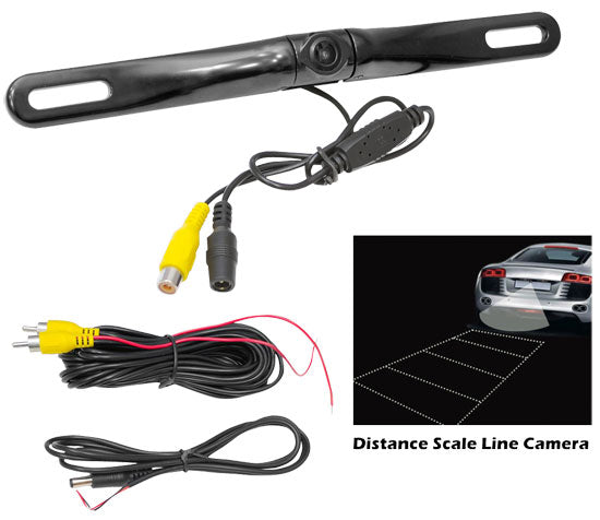  Pyle PLCM18BC License Plate Mount Backup Camera w/ Distance Scale 