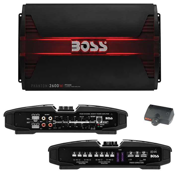  Boss Audio PF2600 2600 Watt 4 Channel Phantom Amplifier 