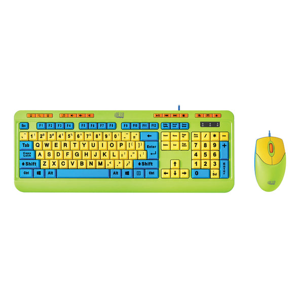  Adesso KAB-132DB 104-Key Antimicrobial Wired Kids Keyboard and Mouse Combo 