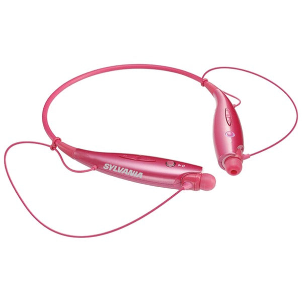  SYLVANIA SBT129-C-PINK In-Ear Bluetooth Sports Headphones with Microphone (Pink) 