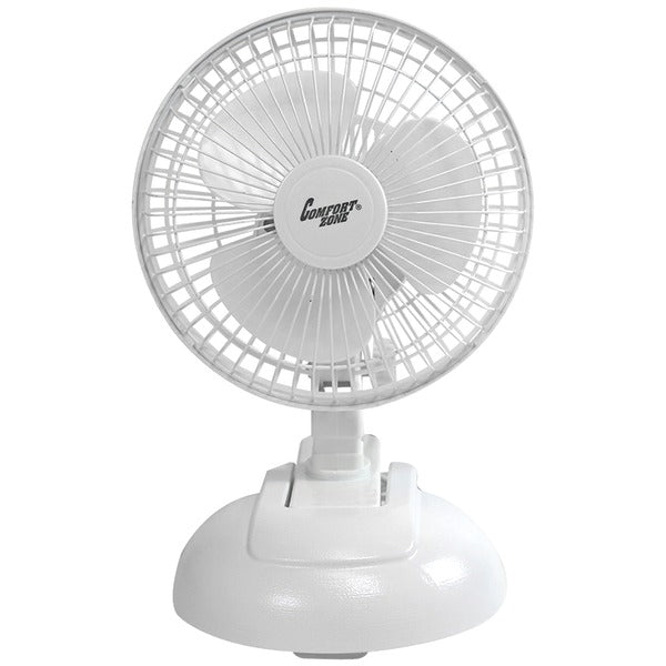  Comfort Zone CZ6XMWT 6" 2-in-1 Combo Clip-on & Desk Style Fan 