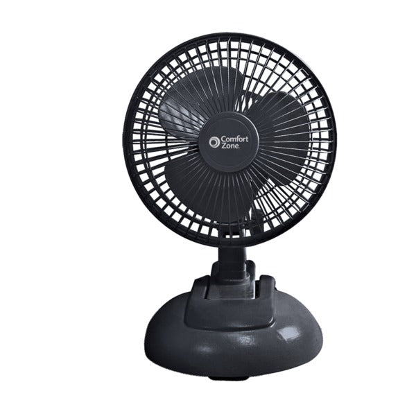  Comfort Zone CZ6XMBK 6-Inch Clip Fan with Base 