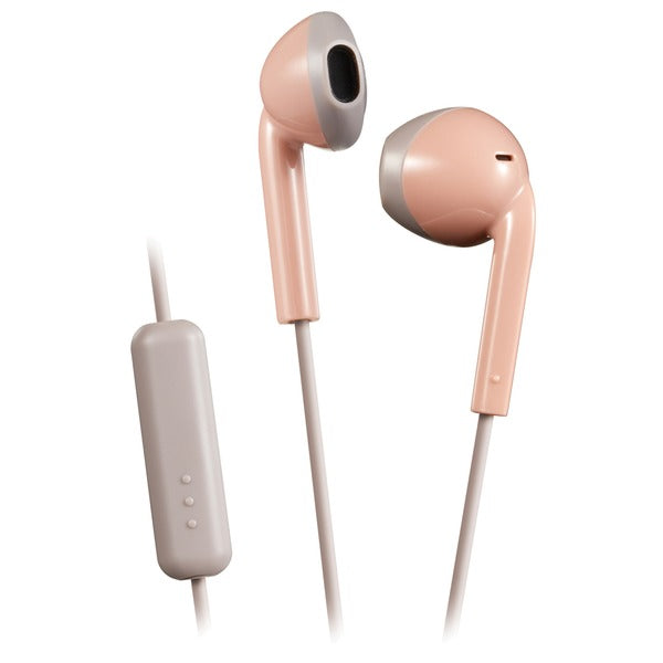  JVC HAF19MPT Retro In-Ear Wired Earbuds with Microphone (Pink) 