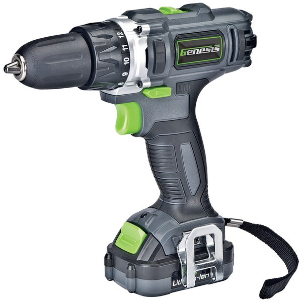  Genesis GLCD122P 12-Volt Cordless Li-Ion 2-Speed Drill/Driver 