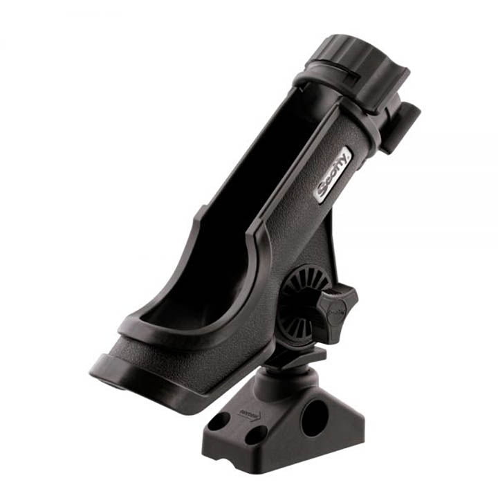  Scotty 0230BK Power Lock Rod Holder with Combination Side/Deck Mount, Black 