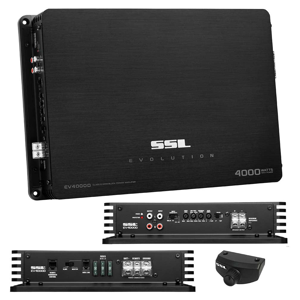  SOUND STORM EV4000D EVOLUTION 4000-Watt Monoblock, Class D 1 to 8 Ohm Stable Monoblock Amplifier with Remote Subwoofer Level Control 