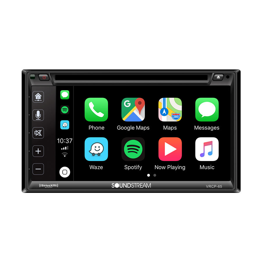  SoundStream VRCP65 2-DIN 6.2" LCD w/ Apple CarPlay Android DVD SXM & 6.2" LCD 