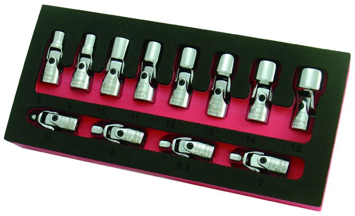  Astro 7412 1/4Inch Drive Flex Socket Set 6 Point Metric 12Piece 