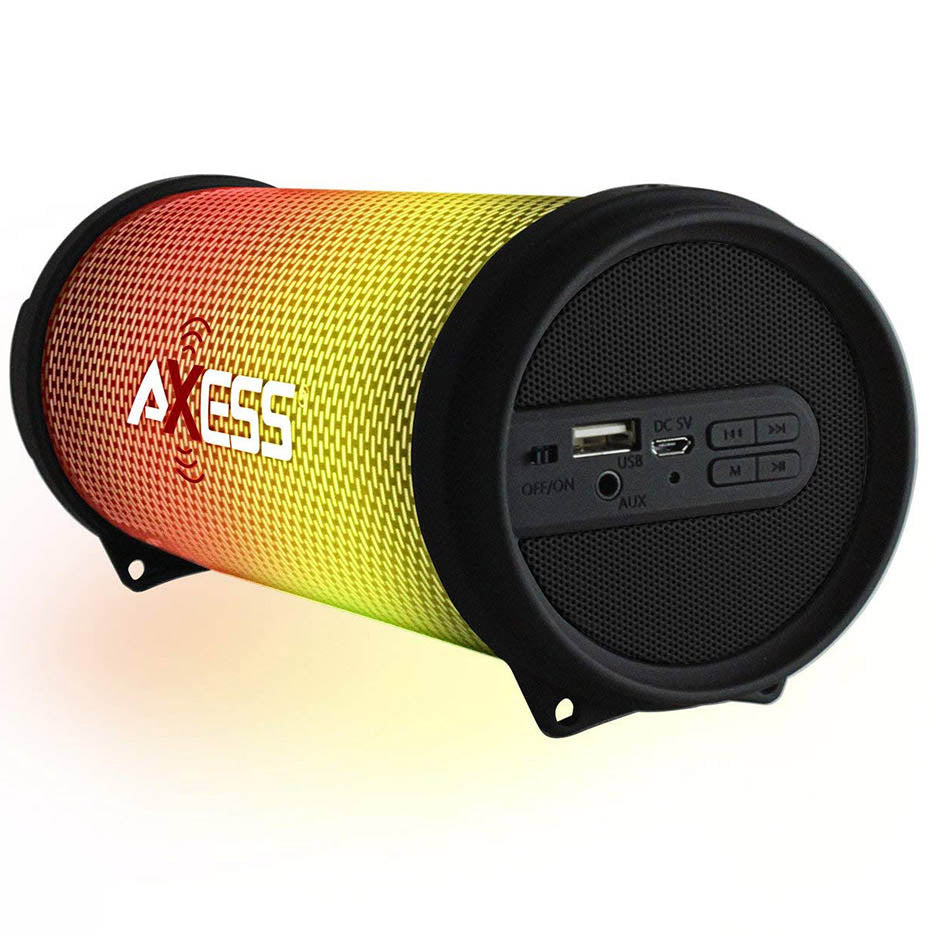  AXESS SPBL1043BK Vibrant Plus Bluetooth Speaker with Disco LED Lights In Black 