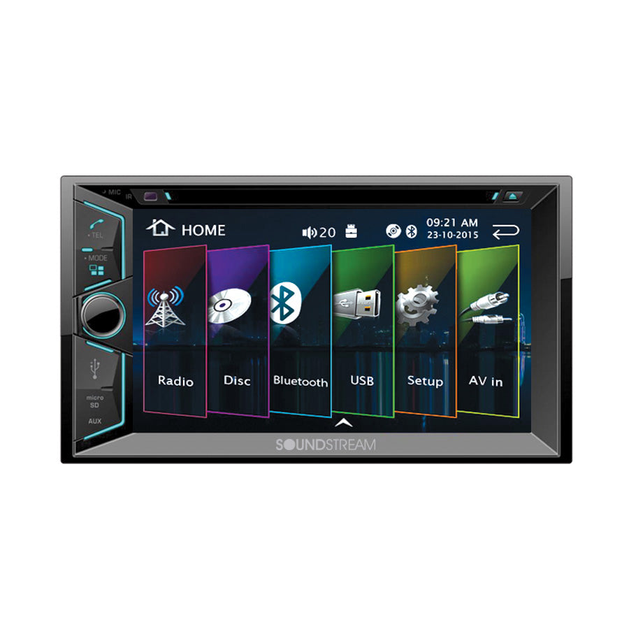  SoundStream VR624B 2-DIN AptiX Source Unit w/ Bluetooth & 6.2" LCD 