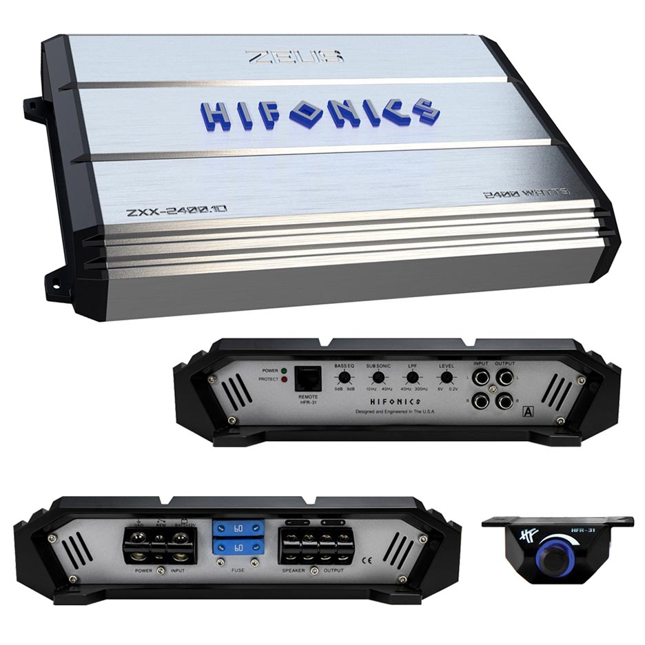  Hifonics ZXX-2400.1D 2400W Peak Zeus Series Class-D Monoblock 1-Ohm Stable Amplifier 