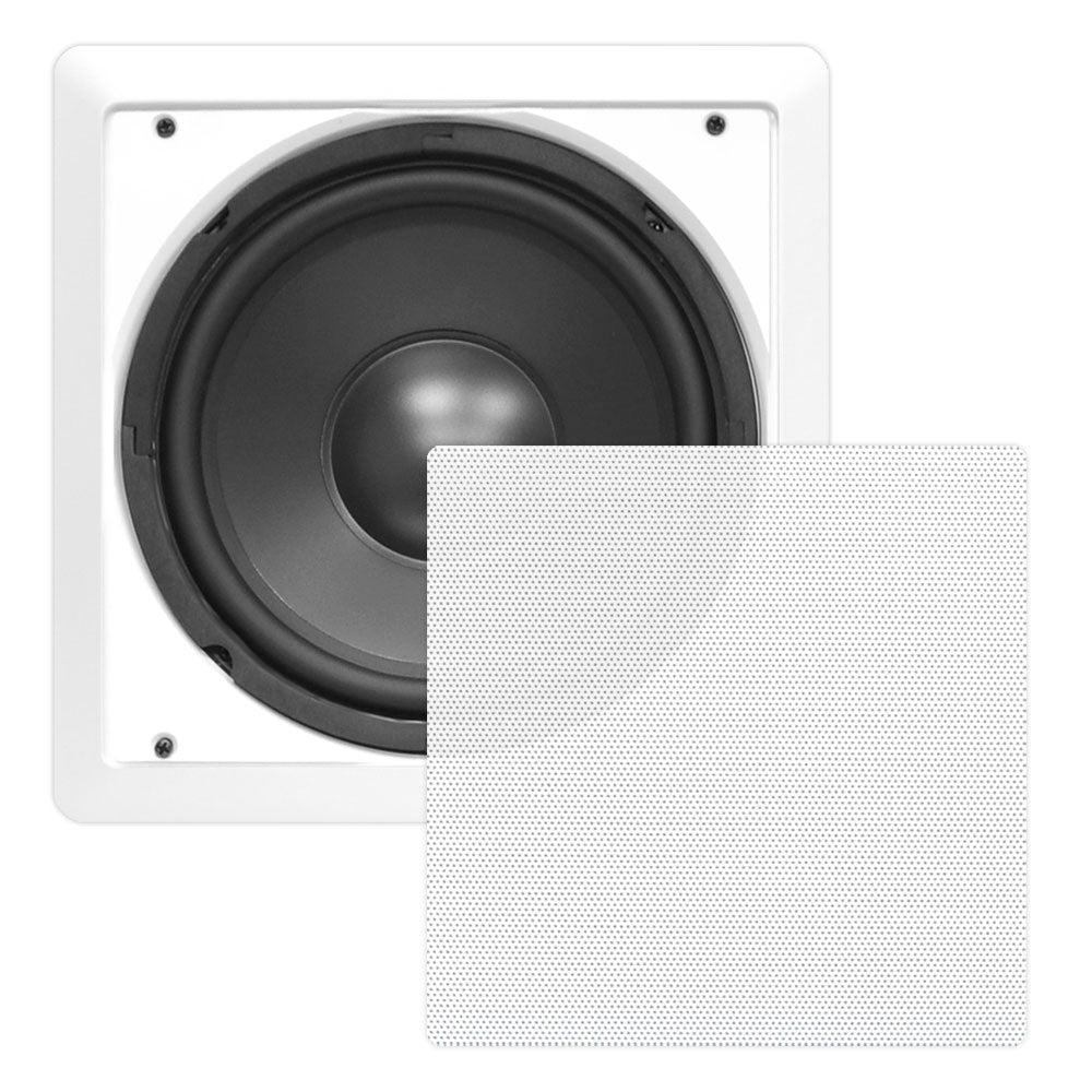  Pyle PDIWS10 10'' 360 Watt White Wall Ceiling DVC Subwoofer 