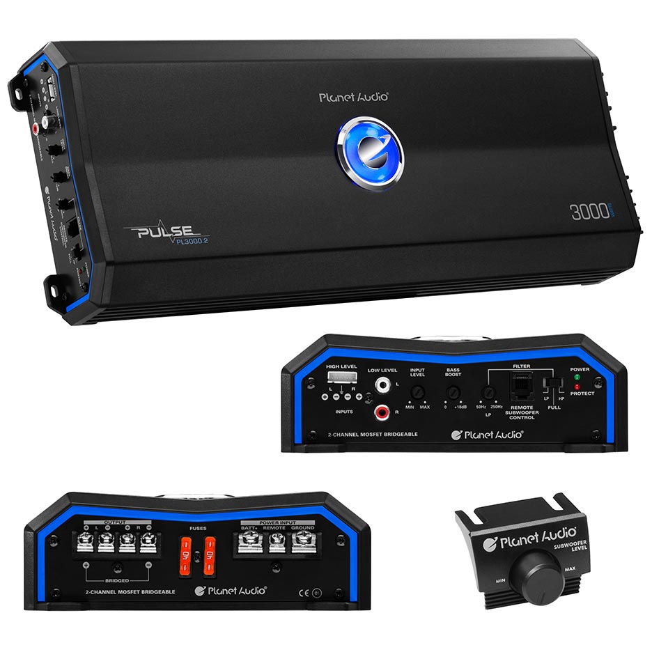  Planet Audio PL30002 3000 Watt 2 Channel Amplifier 