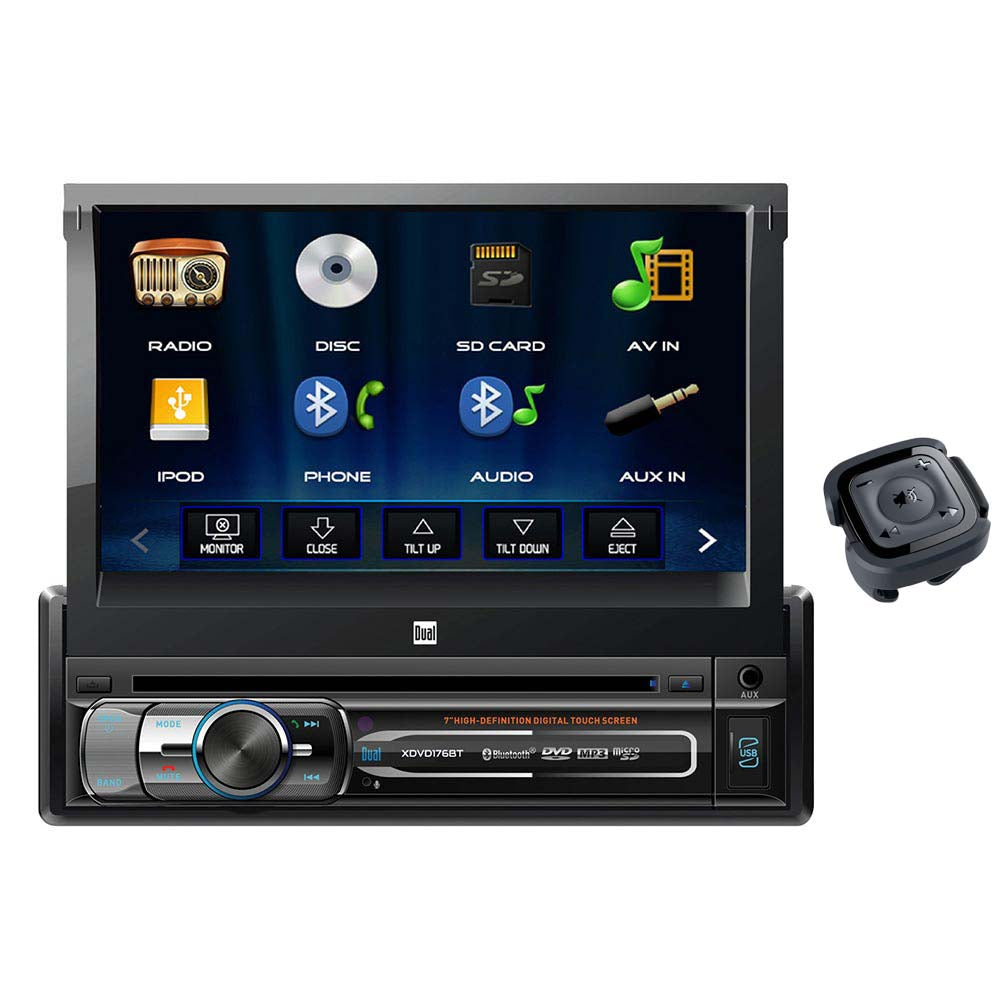  XDVD176BT Dual 7 Single-Din In-Dash Dvd With Motorized Touchscreen Bluetooth 