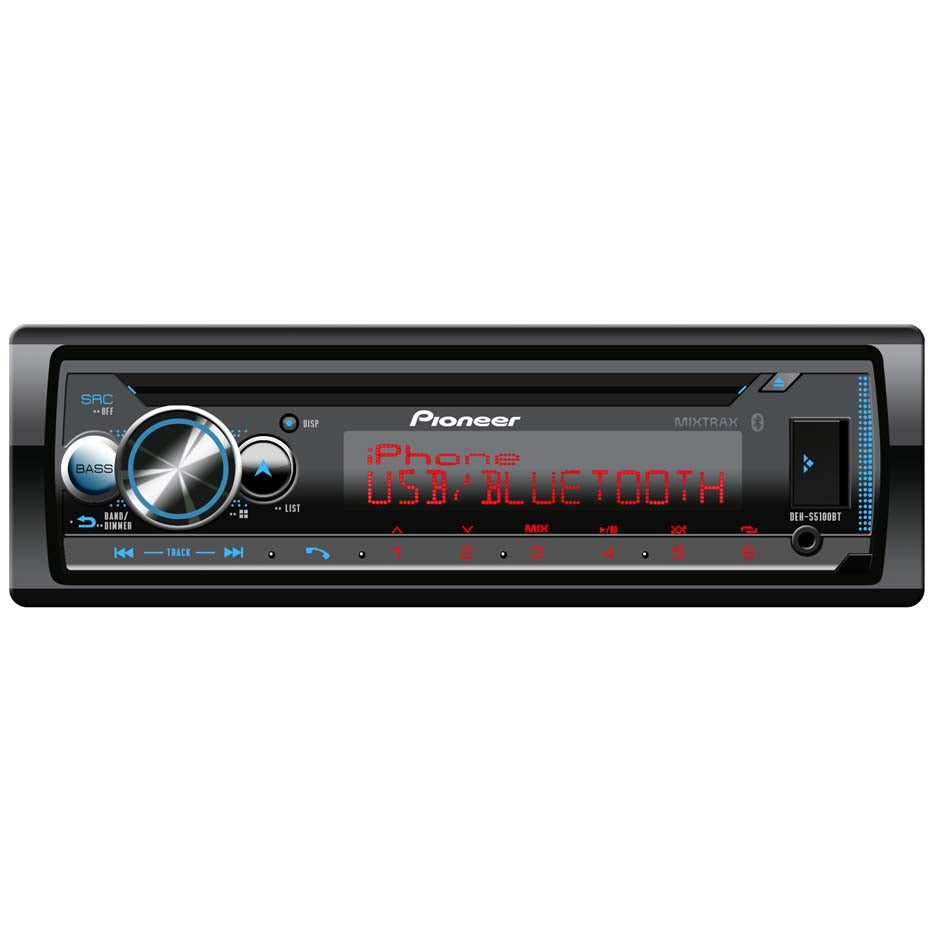  Pioneer DEHS5100BT CD Player w/USBAuxVar.Clr DisplayBT Spotify3xPreOut 