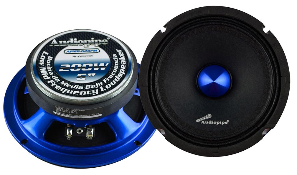  Audiopipe APMB628PM Low Mid Frequency Loudspeaker 6" 200W Max Each 