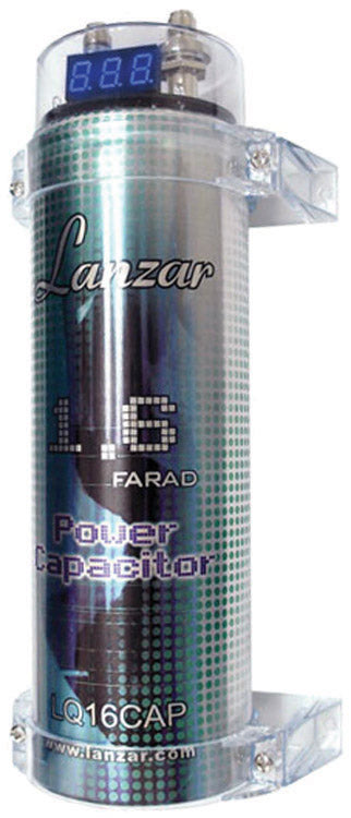  Lanzar LQ16CAP Contaq 1.6 Farad 12 Volt Power Capacitor 