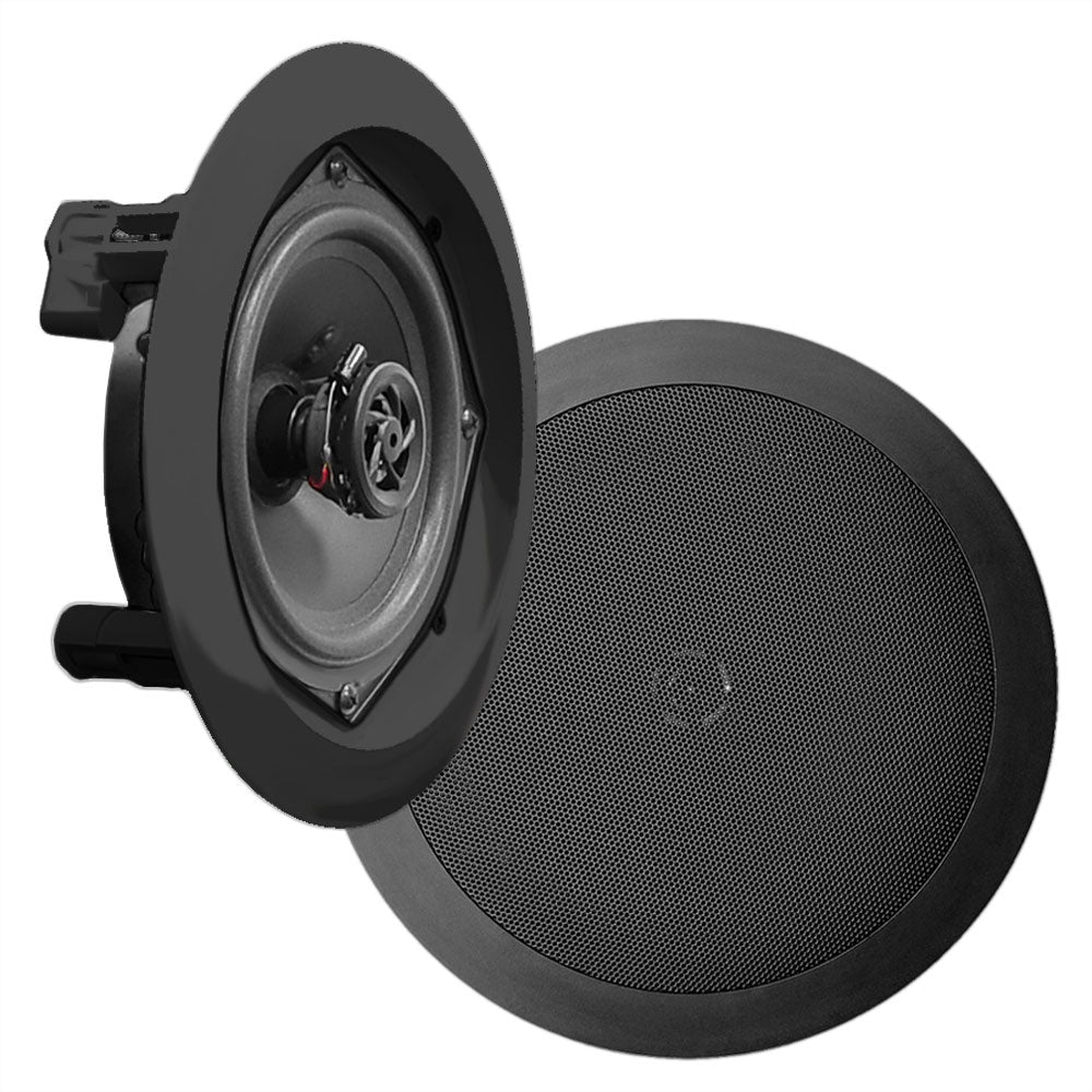  Pyle PDIC81RDBK Black 8" 250 Watt 2 Way Ceiling Mount Speaker pair 