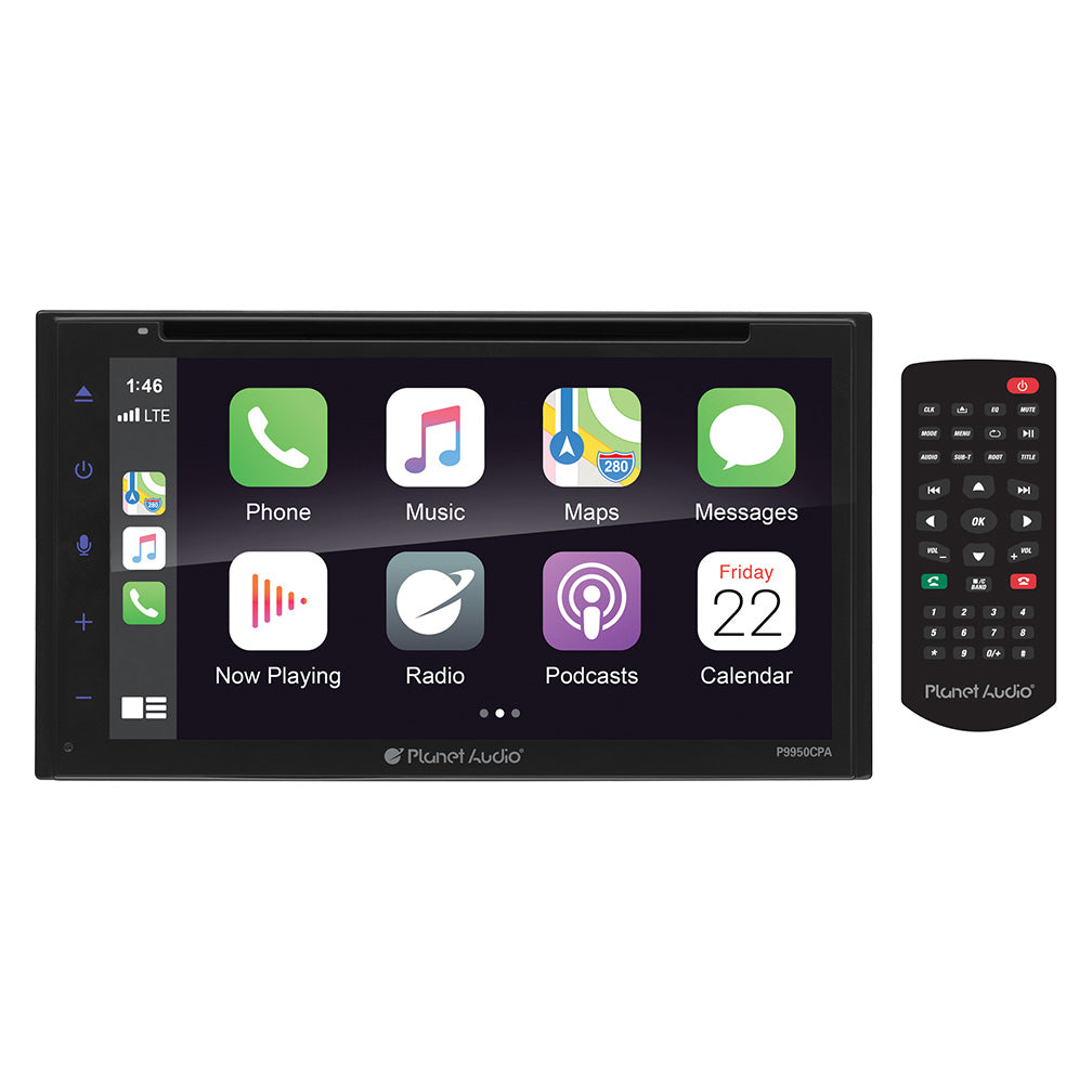  Planet Audio P9950CPA DDin 6.75" Touchscreen Android Auto & Apple Carplay AM/FM/BT/CD/DVD 