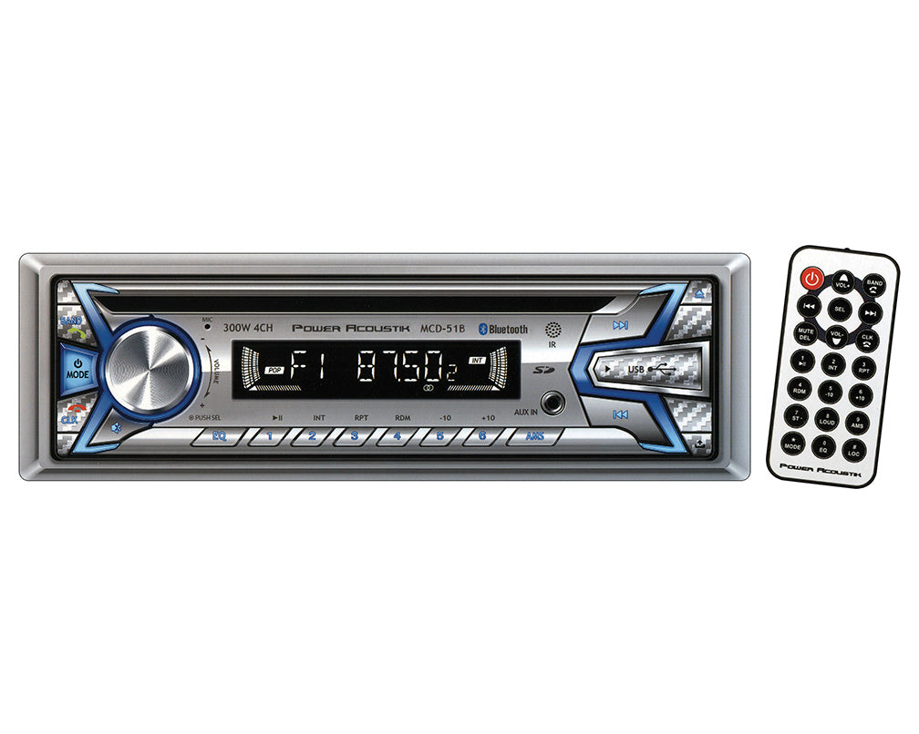  Power Acoustik MCD51B CD/MP3 Receiver AM/FM USB Aux Bluetooth 