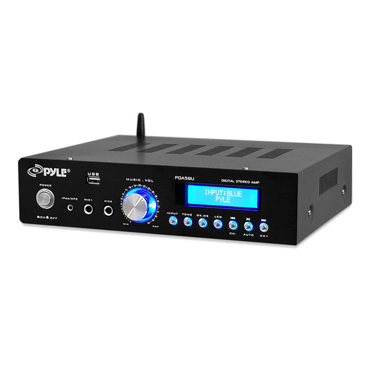  Pyle PDA5BU 200 Watt Bluetooth Stereo Amplifier Receiver with Remote Control and FM Antenna 