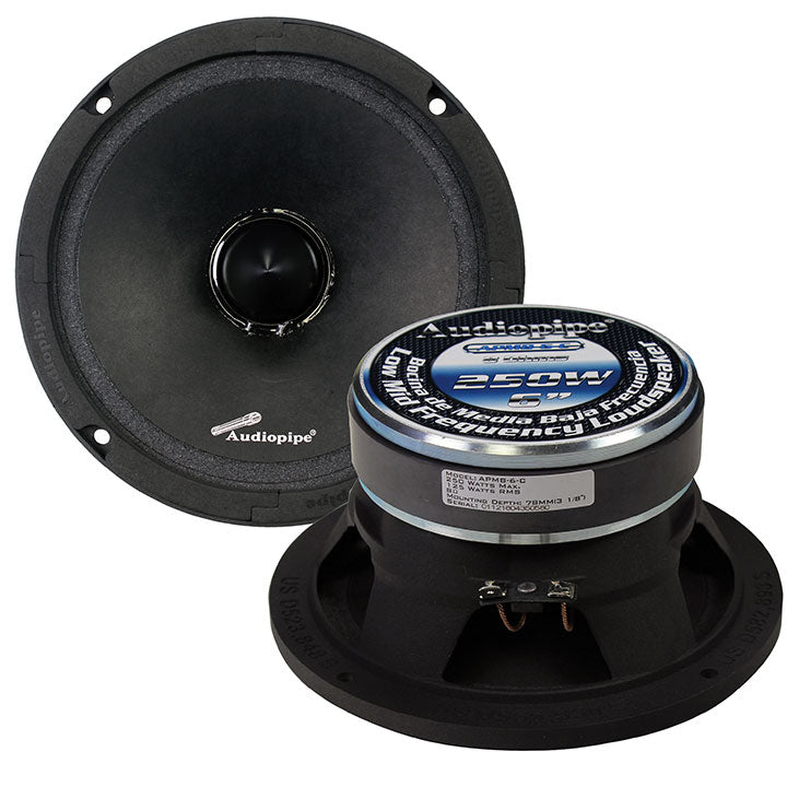  AUDIOPIPE APMB-6 6" 250W 8-Ohm Low/Mid Frequency Loudspeaker Speaker APMB6 