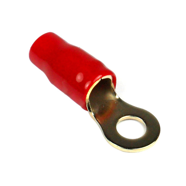  XSCORPION RT4R Ring Terminal 4ga. Gold Finish Red (10 pack) 