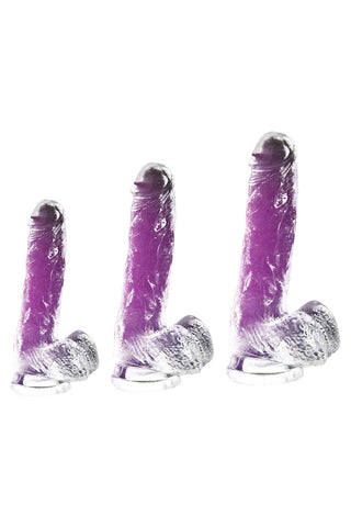  TPE Soft Crystal Jellies Realistic Dildo With Scrotum Bottom Base