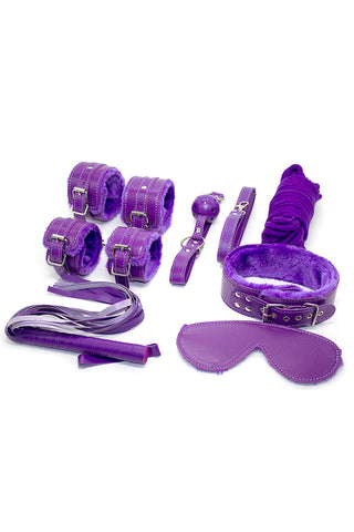 Purple Plush Bondage Kit 7pc Set