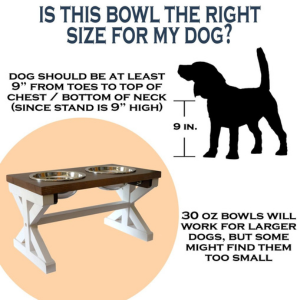 MAINEVENT Farmhouse Raised Dog Bowl Stand - Brown
