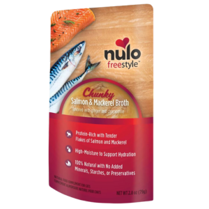 Nulo Freestyle Grain-Free Chunky Salmon & Mackerel Broth Recipe Cat Food Topper, 2.8oz