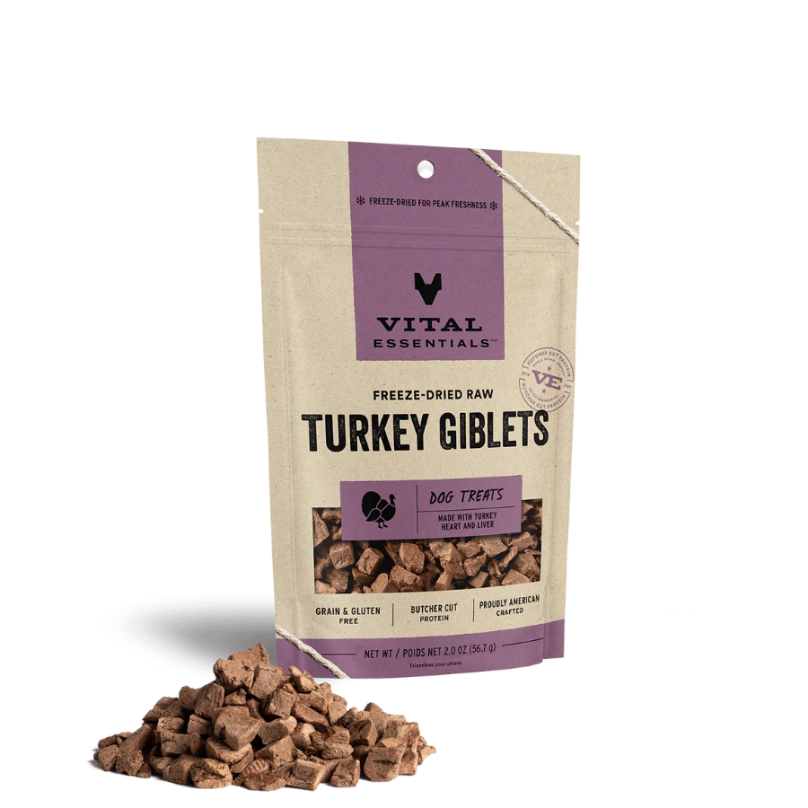 Vital Essentials Freeze-Dried Turkey Giblets Dog Treats 2 oz