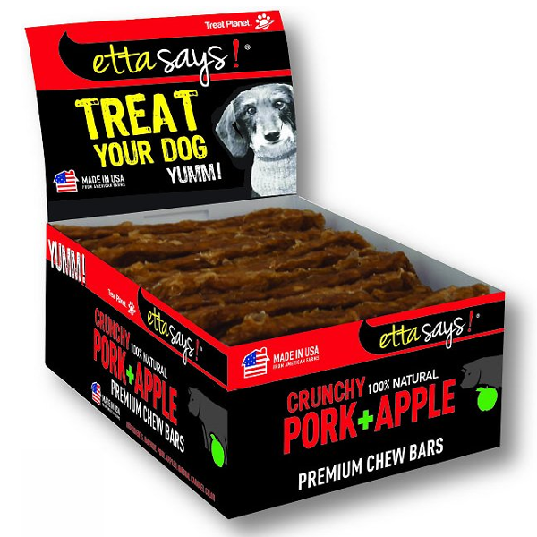 Etta Says! Chew Bars Pork + Apple Dog Treats