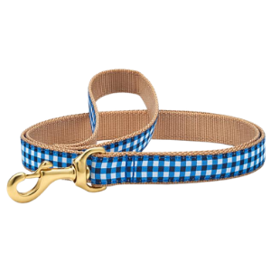 Up Country Navy Gingham Dog Lead