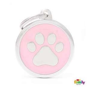 MyFamily Classic Collection Circle Paw Tag Pink