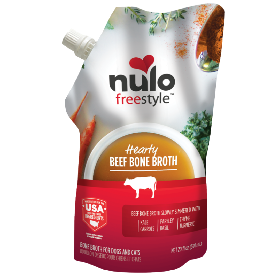 Nulo Freestyle Grain-Free Hearty Beef Bone Broth Dog & Cat Food Topper, 20 oz