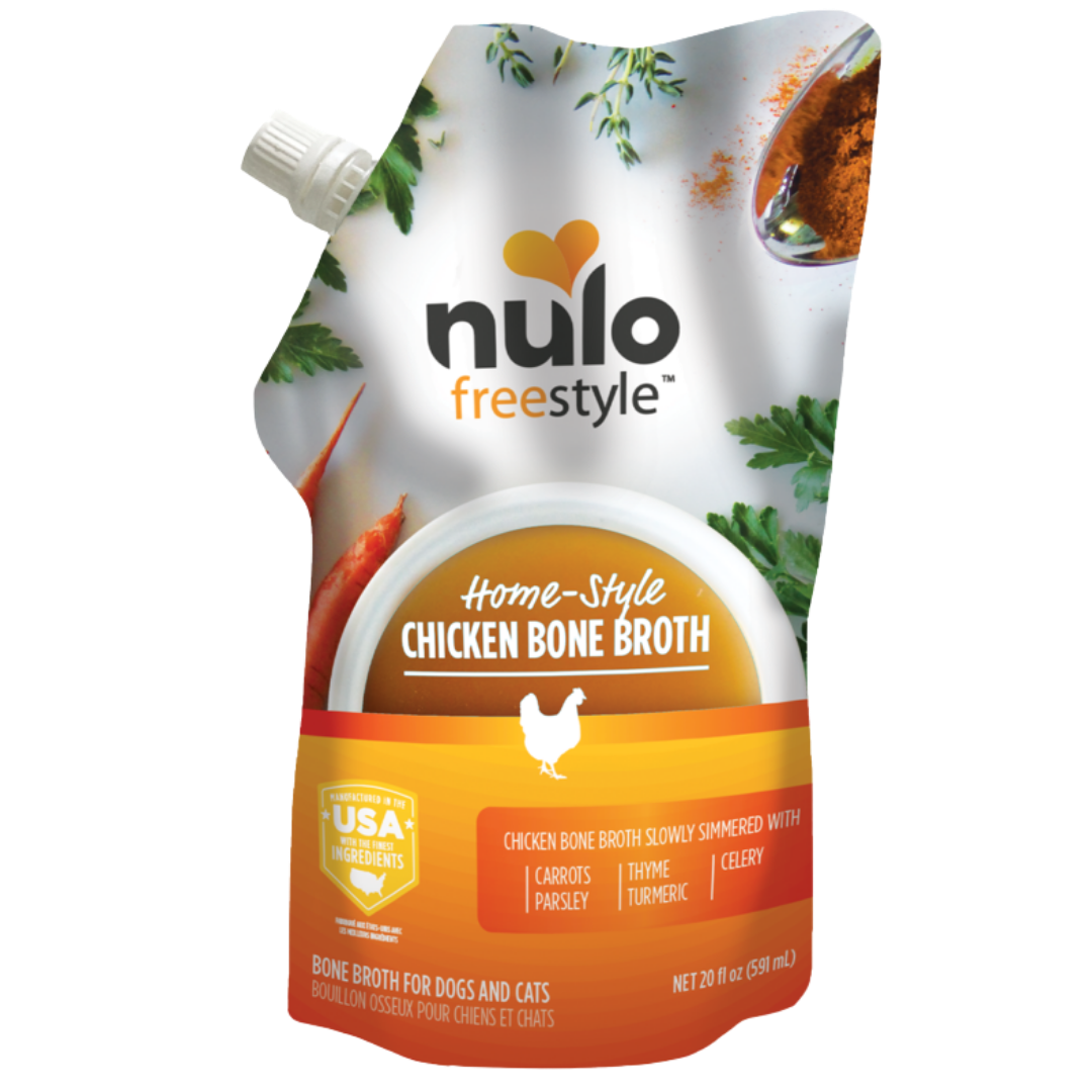 Nulo Freestyle Grain-Free Homestyle Chicken Bone Broth Dog & Cat Food Topper, 20 oz