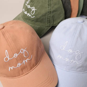 Fashion City Dog Mom Script Lettering Embroidery Baseball Cap One Size Assorted Colors