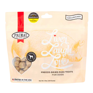 Primal Liver Laugh Love Pork Freeze-Dried  Dog Treats 1.5 oz