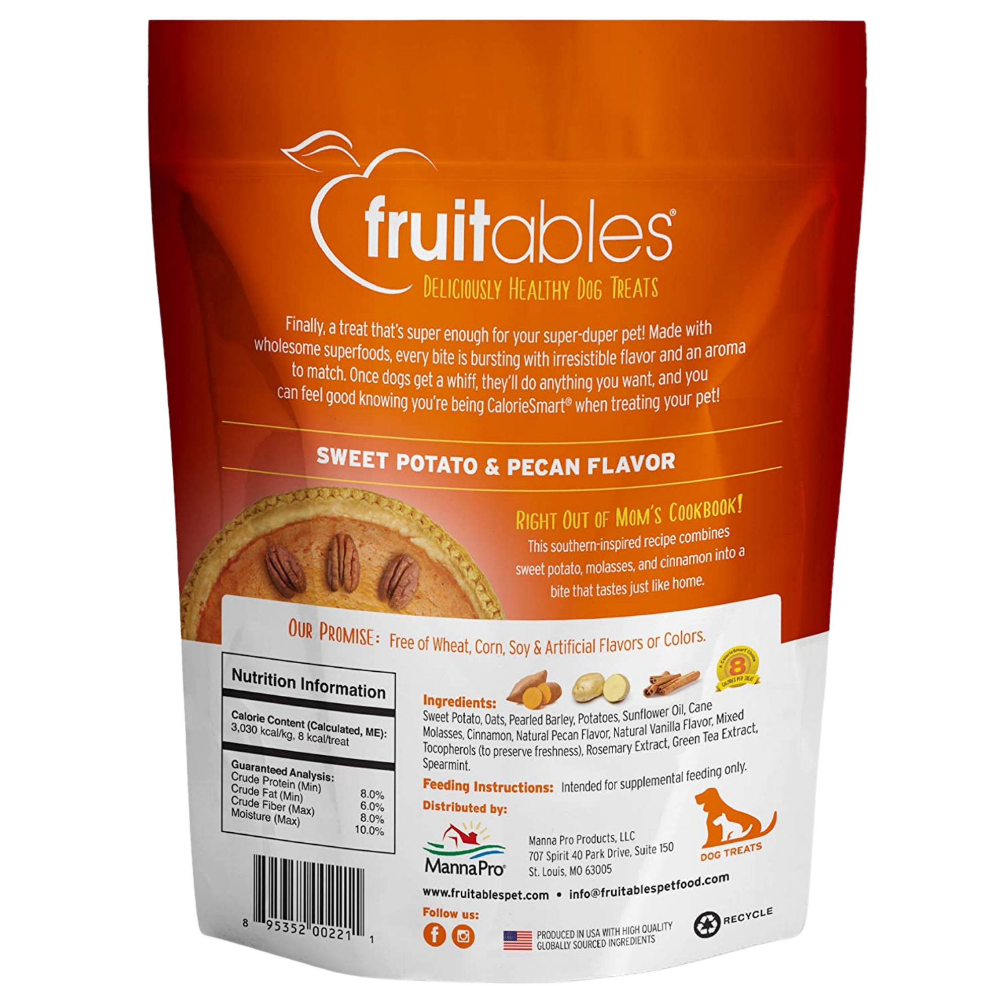 Fruitables Sweet Potato & Pecan Flavor Crunchy Dog Treats 7oz