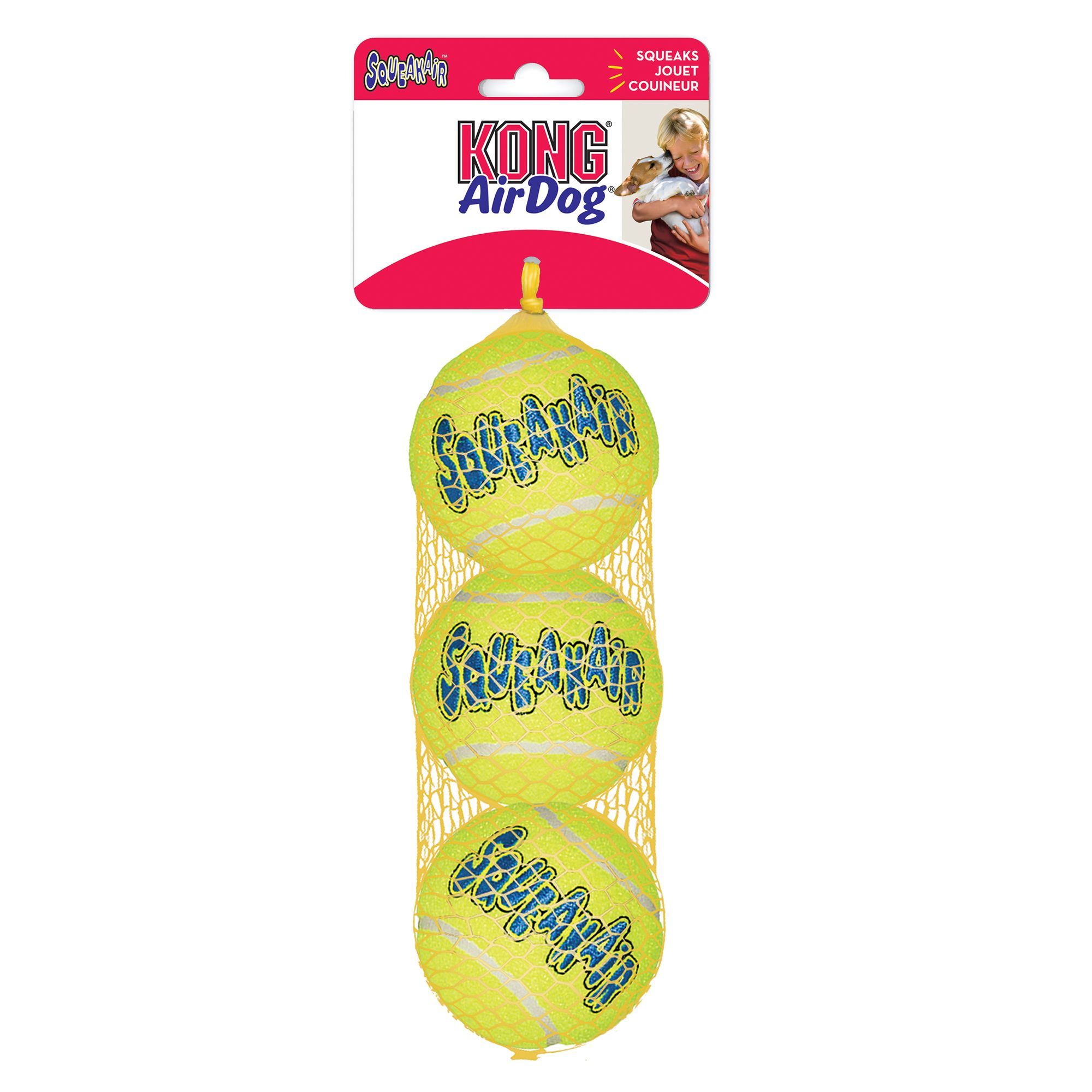 KONG AirDog Squeakair Balls Packs Dog Toy 3pk Medium