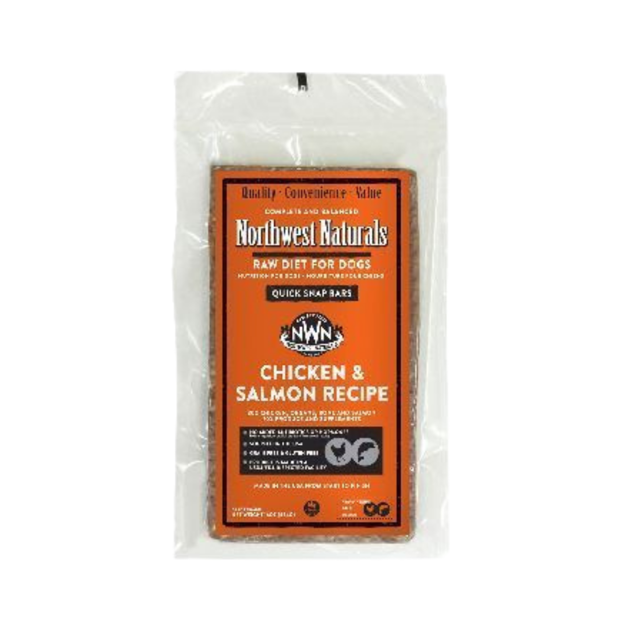 Northwest Naturals Raw Frozen Chicken & Salmon Dinner Bars Dog Food 25 lb